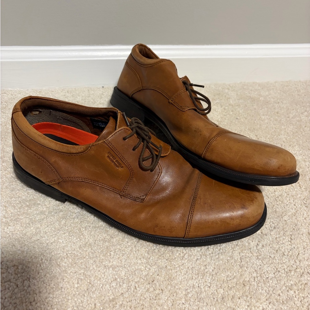 Rockport Men's Tan Leather Derby Oxfords